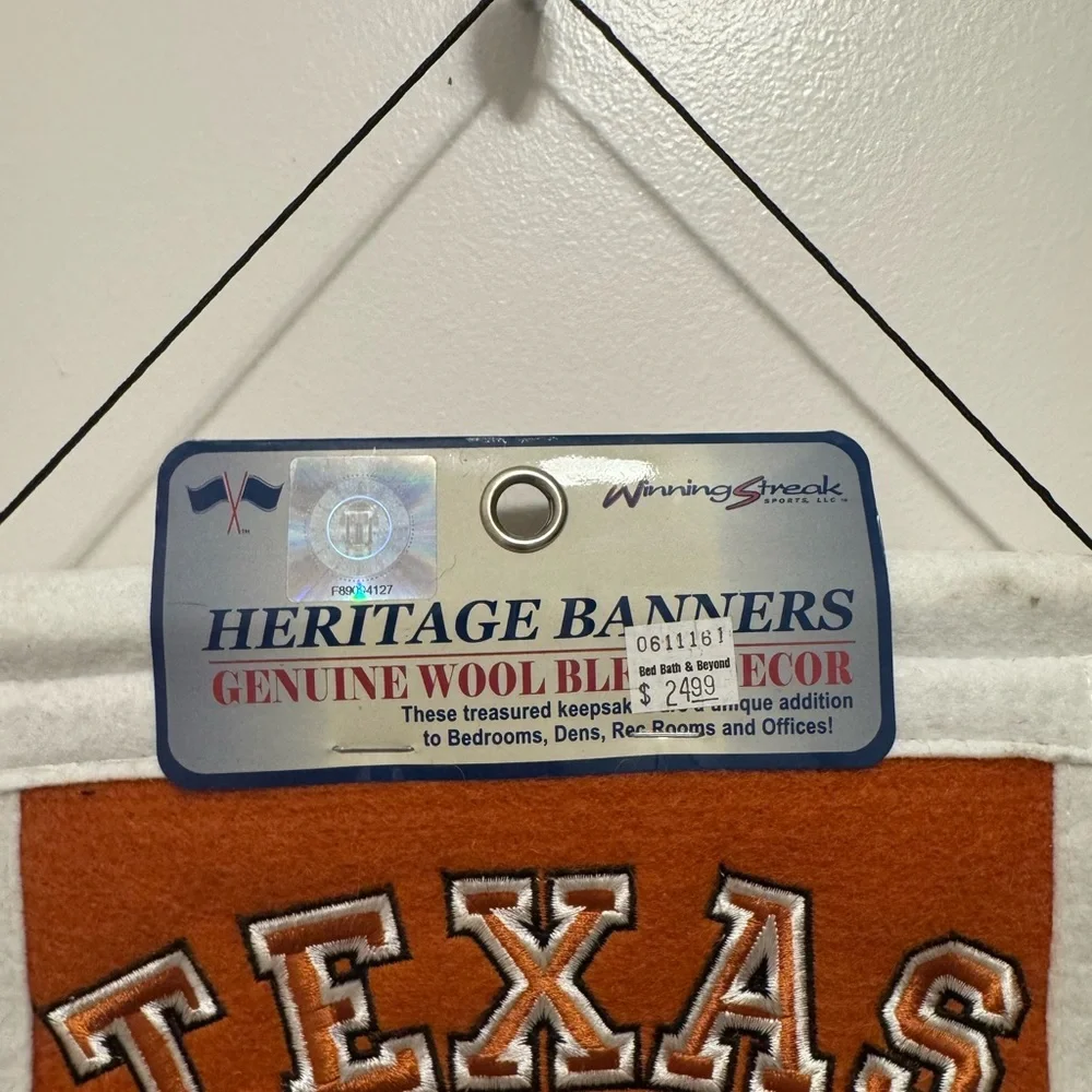 Texas Longhorns Heritage Banner Wool Retro Banner 8x30 NWT